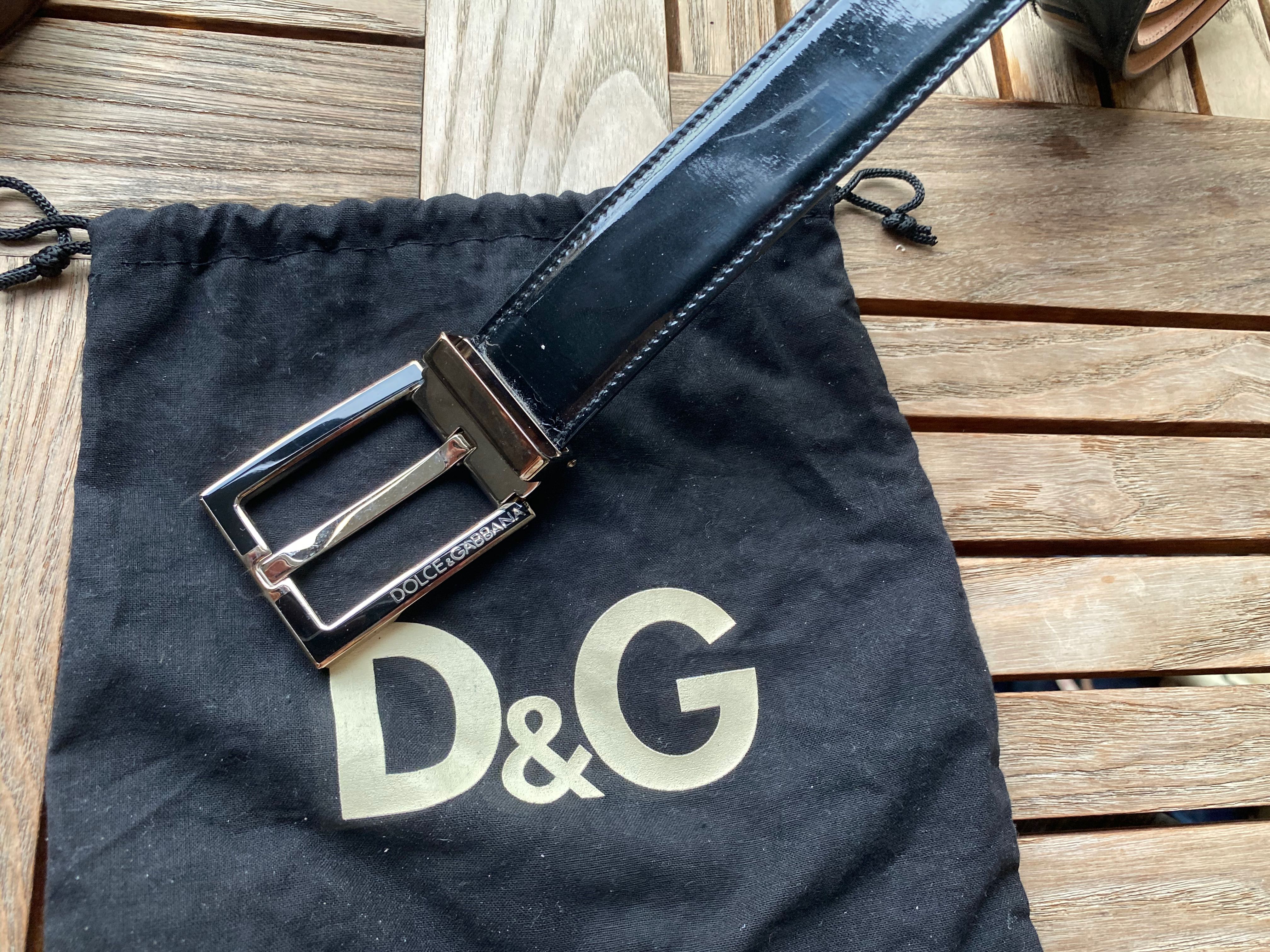 d&g men's leather belt