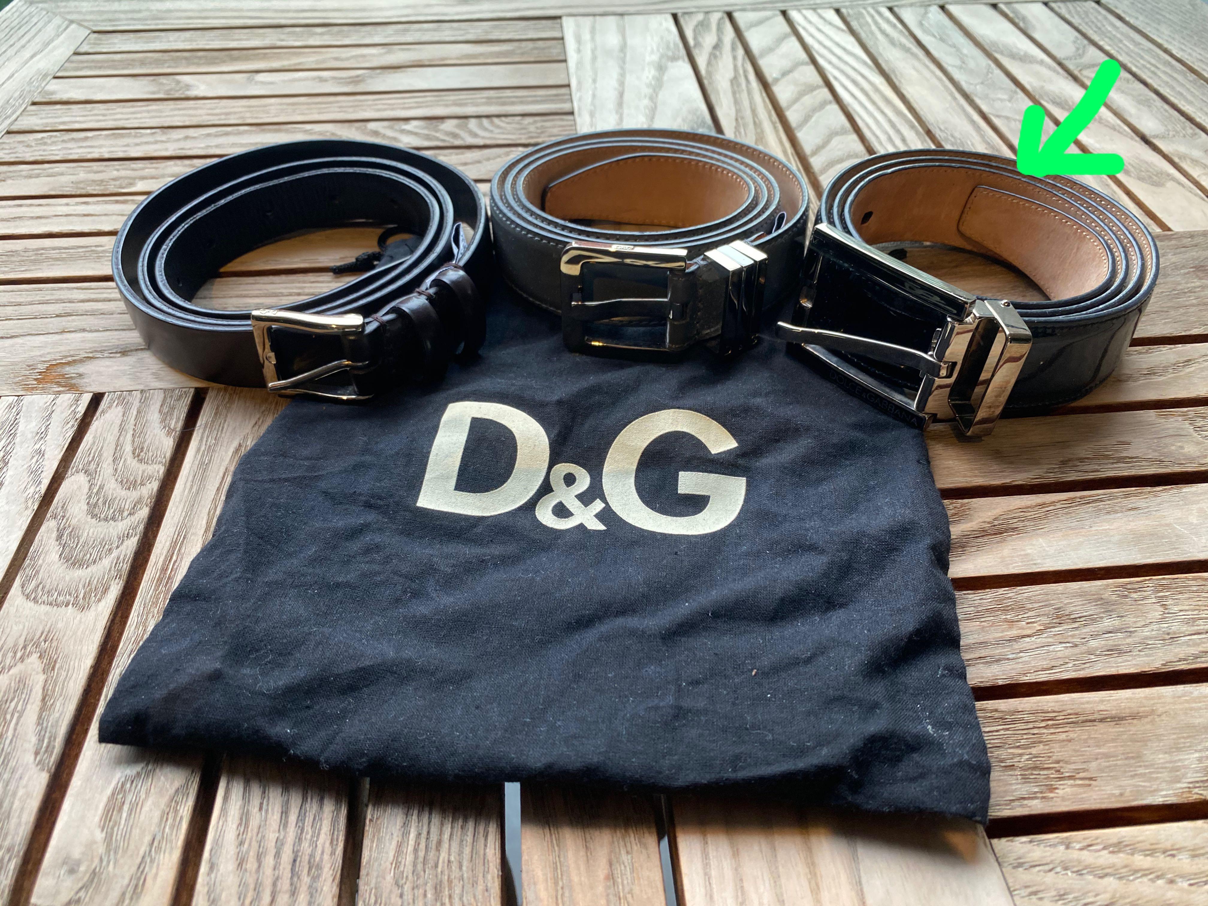 d&g men's leather belt