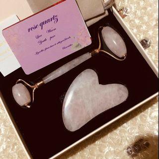 AUTHENTIC JADE/ROSE QUARTZ/AMETHYST ROLLERS+GUA SHA AUTHENTIC JADE/ROSE QUARTZ/AMETHYST ROLLERS+GUA SHA