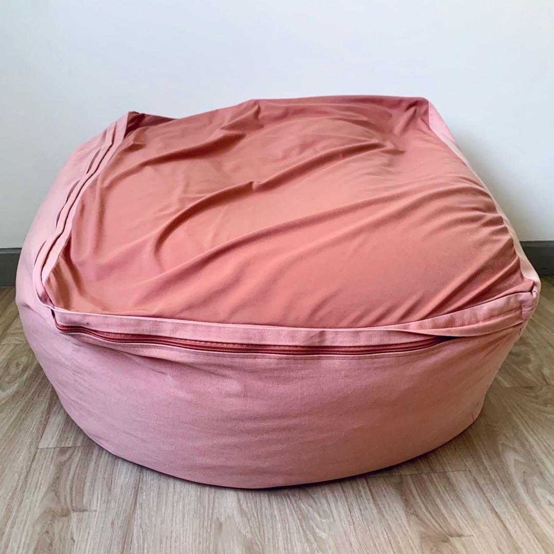 Authentic Muji Bean Bag (Coral), Furniture & Home Living, Furniture, Sofas  On Carousell
