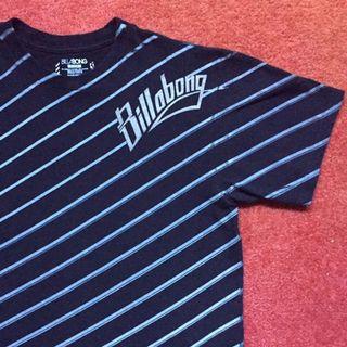 BILLABONG Diagonal striped crewneck T-shirt / tee