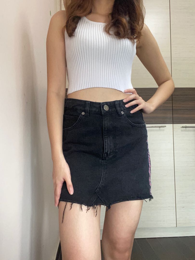 black ripped skirt
