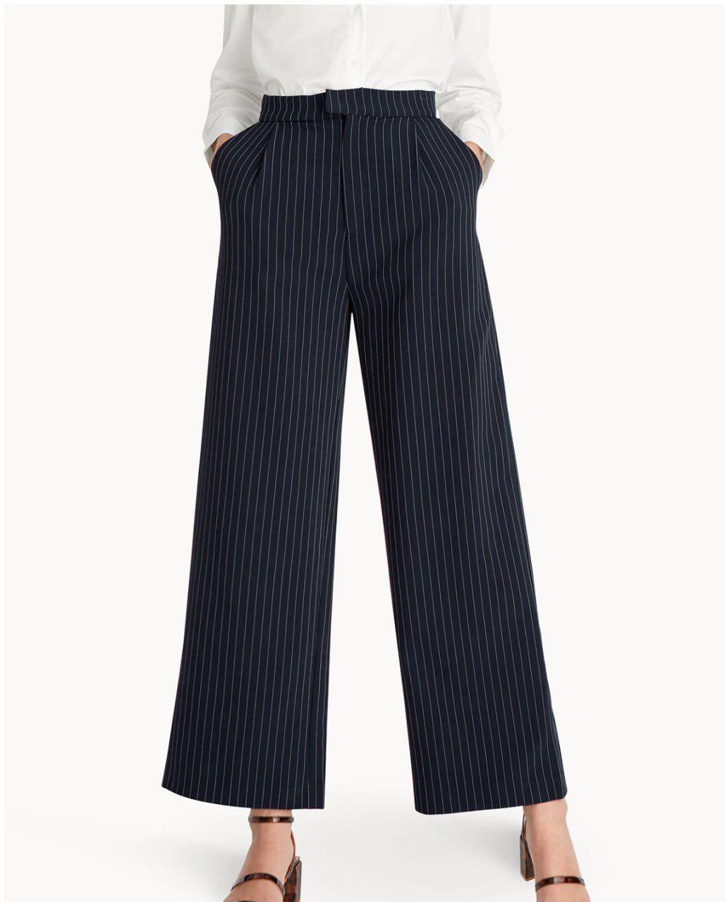 high waisted navy work trousers