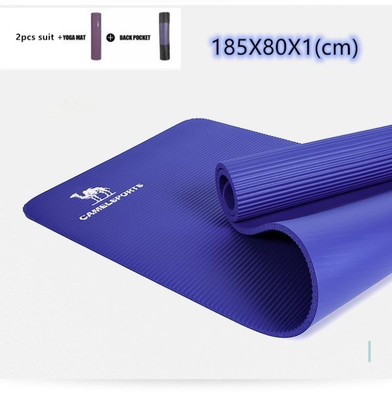 Camel Yoga mat 185 80 1cm come with free storage bag and 2pcs suits Sports Outdoor High Quality Yoga Mats Thickening Non slip FitnessFitness Pilates Mat Beginners Smart Mart Sport Mart Comfortable Mar...