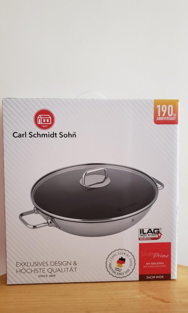 Carl Schmidt Sohn wok享廚易潔中式炒鑊36厘米連蓋, Carousell 焗爐及多士爐- 廚房電器, 36cm 家庭電器