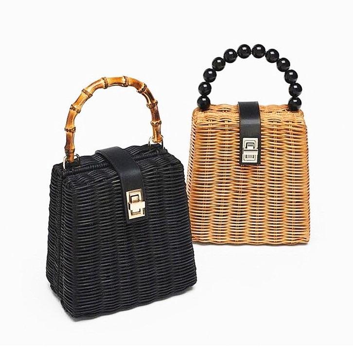 Handbag with bamboo handle zara 2025