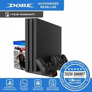 DOBE Playstation 4 Multifunctional Cooling Stand with LED 3 Built-in Cooling Fans Dual Controllers Charging Station Compatible for PS4 / PS4 Slim / PS4 Pro