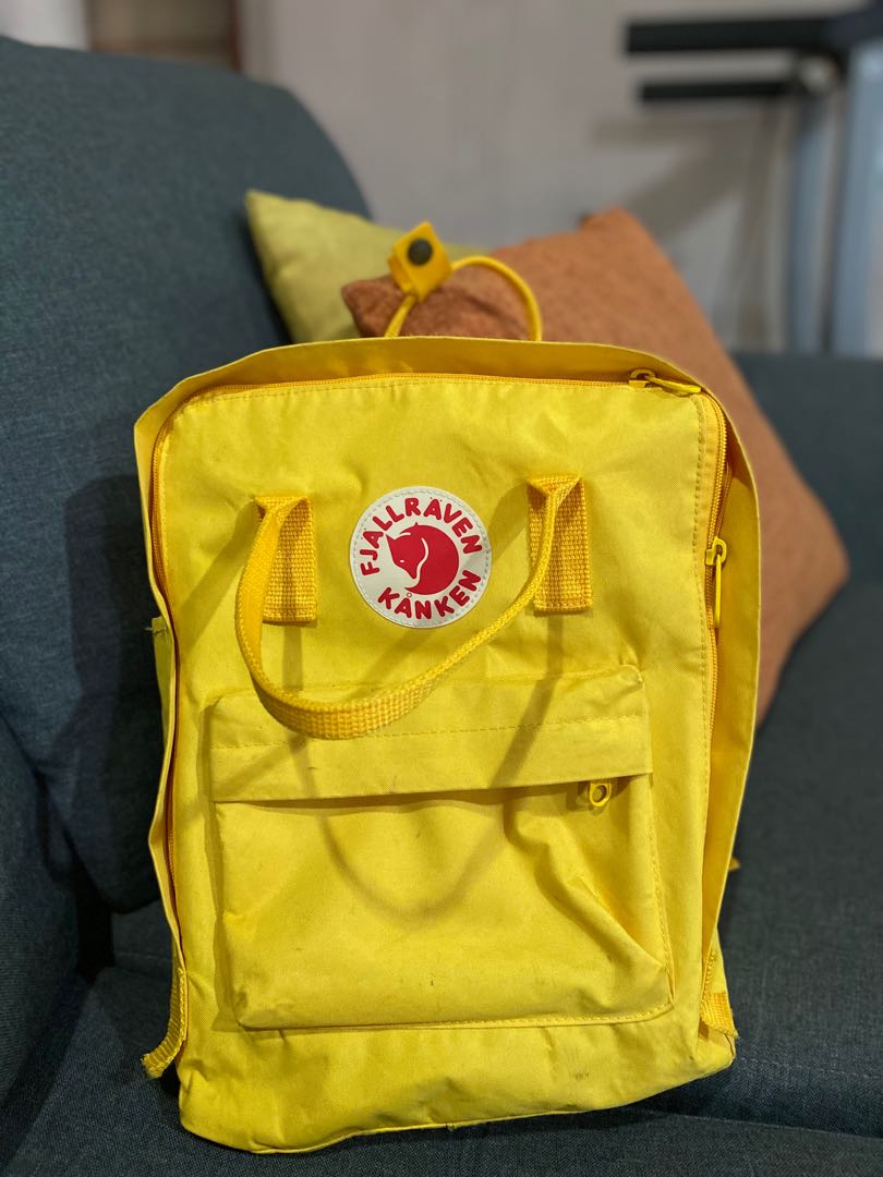 yellow kanken bag