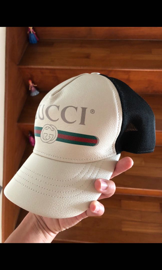 gucci leather hat