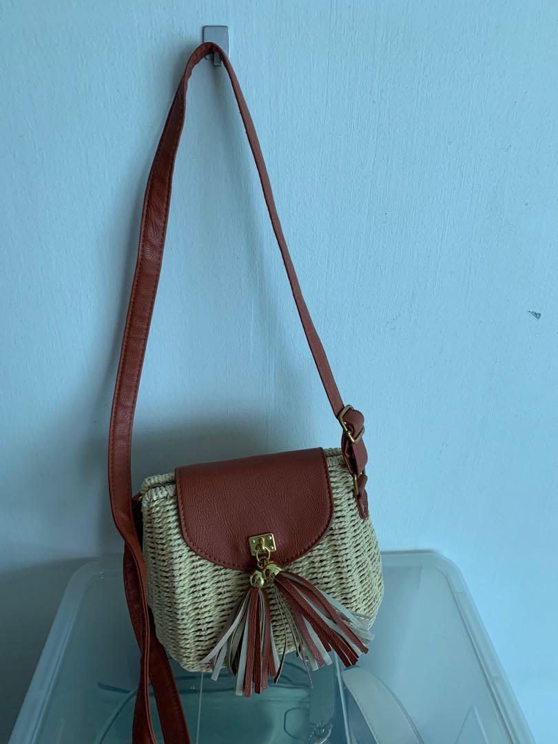 h&m woven bag