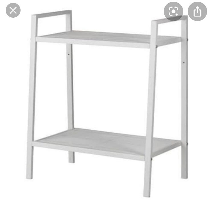 IKEA 2tier metal shelves white, Furniture & Home Living, Furniture