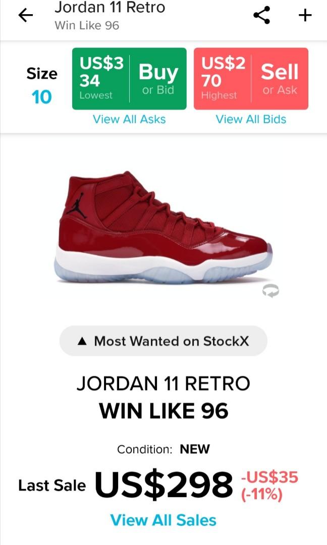 Jordan 11 win hotsell like 96 stockx