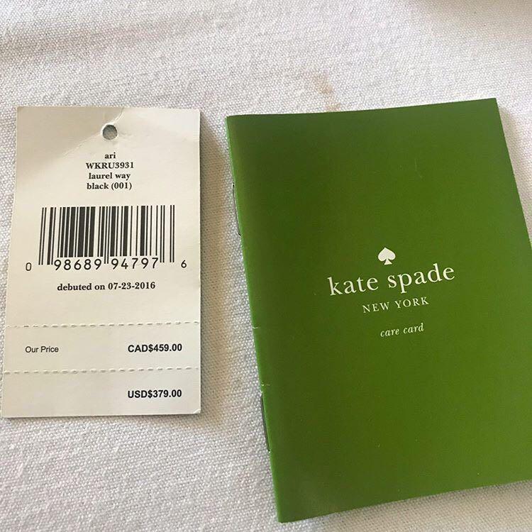 Kate Spade Black Tote Bag (Category: Luxury Bags & Wallets) located in Quezon City. Submitted by tin02 (Listing ID 1011783158, Image 2). Description: Selling this Brand New Authentic Kate Spade Tote Bag. Bought in the US for more than P18,000.00. Selling very cheap for P9000 only. Very good deal! Slightly negotiable. RFS: Too many bags, will move to the States so I’m decluttering..