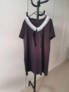Korean Black Top with Ruffles - Plus Size