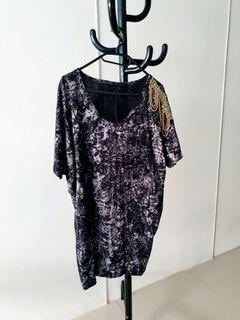 Korean Top with Beaded Shoulder - Plus Size