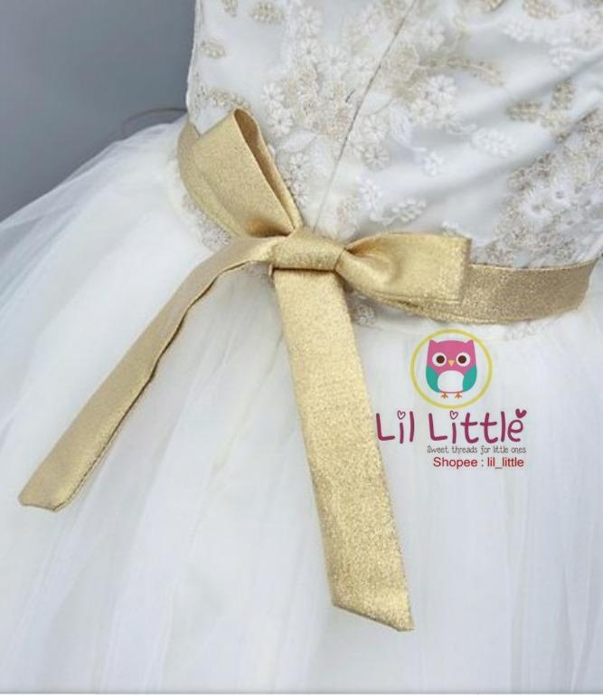 Lil Little Bgd425 Gaun Budak Simple And Elegant Gown With White