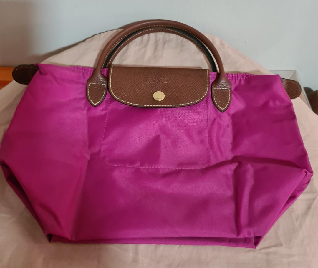pink longchamp le pliage tote