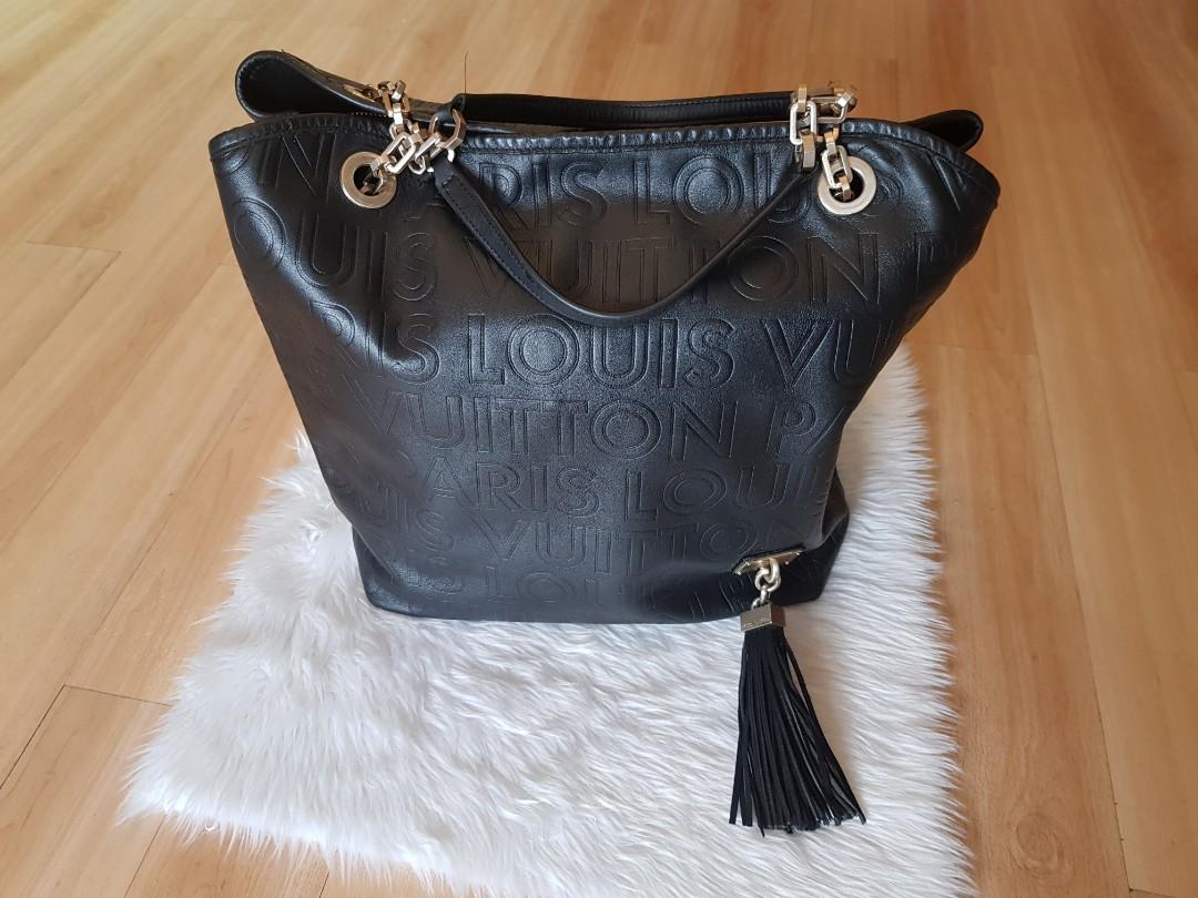 LV Automne Hiver Black Leather With tassel tote bag, Luxury, Bags & Wallets  on Carousell