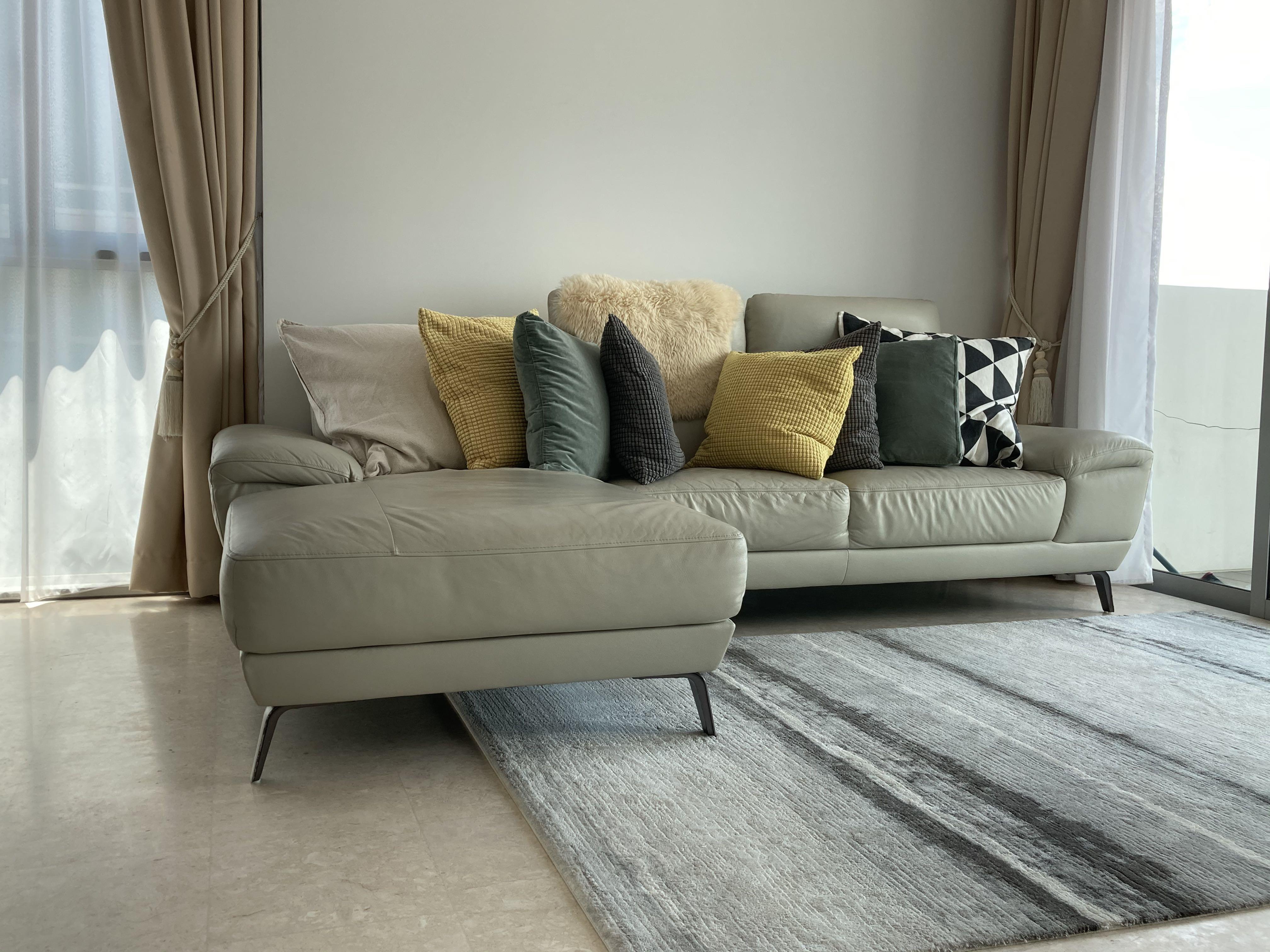 Must Sell Kuka 3 Seat Leather Furniture Sofas On Carousell