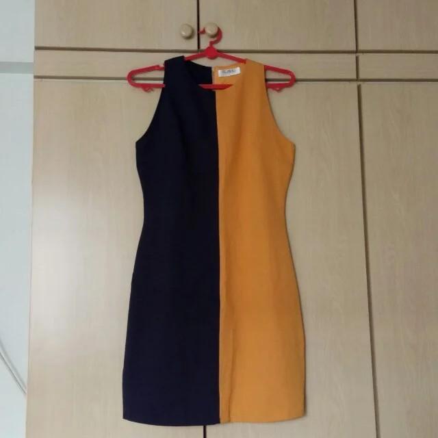 mustard colored dress