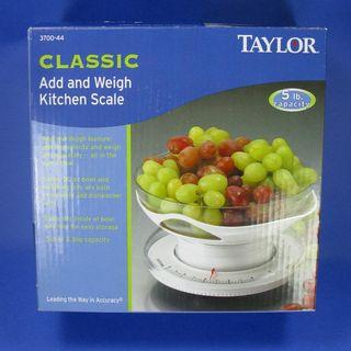 New Taylor Classic Add and Weigh Kitchen Scale 5 lb. capacity 2.3 kg