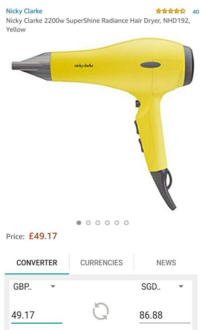 nicky clarke supershine hair dryer