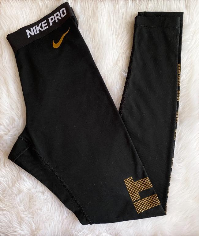 Nike Pro Warm Gold Just Do It Leggings