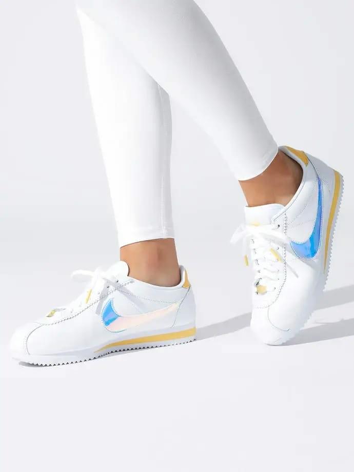 nike classic cortez white gold