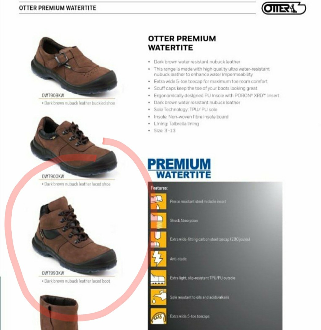 Otter safety shoe 0WT993KW steel toe 