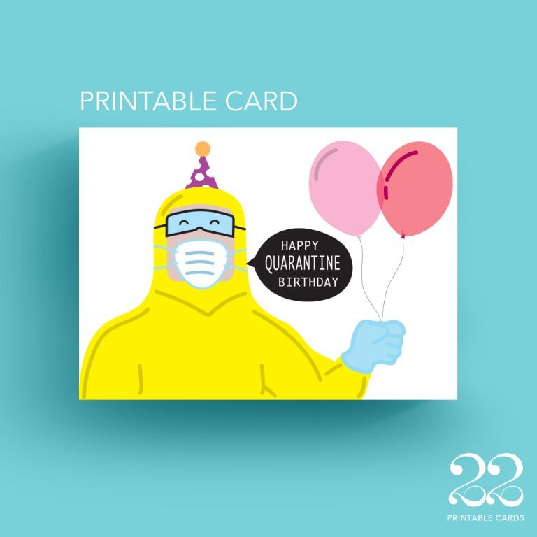 Pandemic Quarantine Birthday Printable Greeting Card | Printable cards ...
