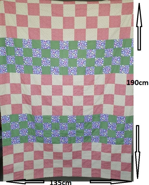 Patchwork Quilt-Pattern nine palaces (Category: Handmade Craft) located in Singapore. Submitted by weiqinembroidery (Listing ID 1011751277, Image 1). Description: Patchwork quilt- pattern nine palaces size 190cm x 135cm.
