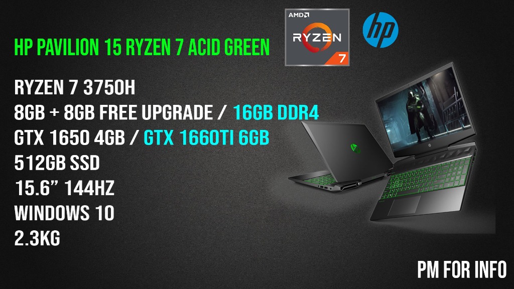 Hp Pavilion 15 Ryzen 7 Gaming Laptop Gtx 1650 1660ti Electronics Computers Laptops On Carousell