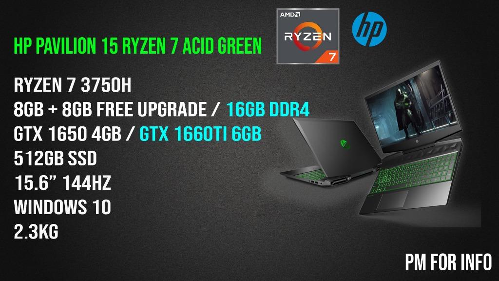 Hp Pavilion 15 Ryzen 7 Gaming Laptop Gtx 1650 1660ti Electronics Computers Laptops On Carousell