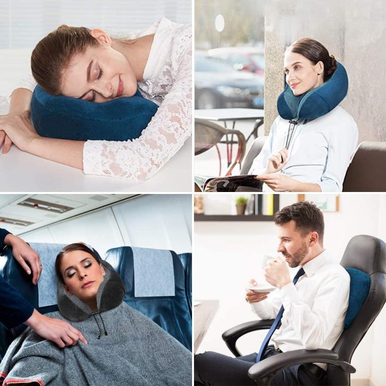SGODDE Travel Pillow Airplane Neck Pillow Memory Foam Neck