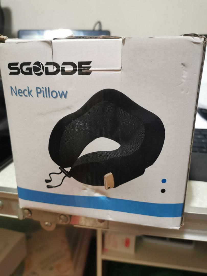 SGODDE Travel Pillow Airplane Neck Pillow Memory Foam Neck Cushion Flight Pillow Travel Kit Compact and Breathable for Sleeping Napping on
