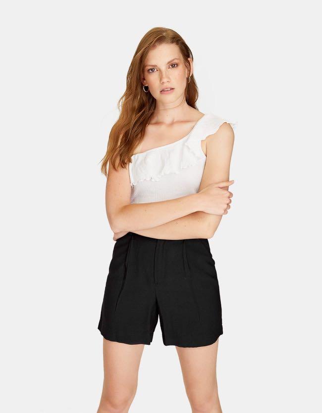 Stradivarius One Shoulder Top with Ruffles