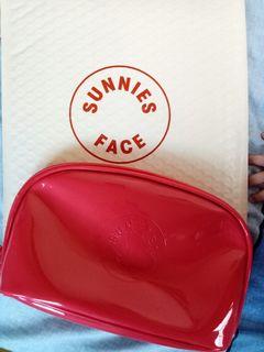Sunnies Face Coral Patent Pouch