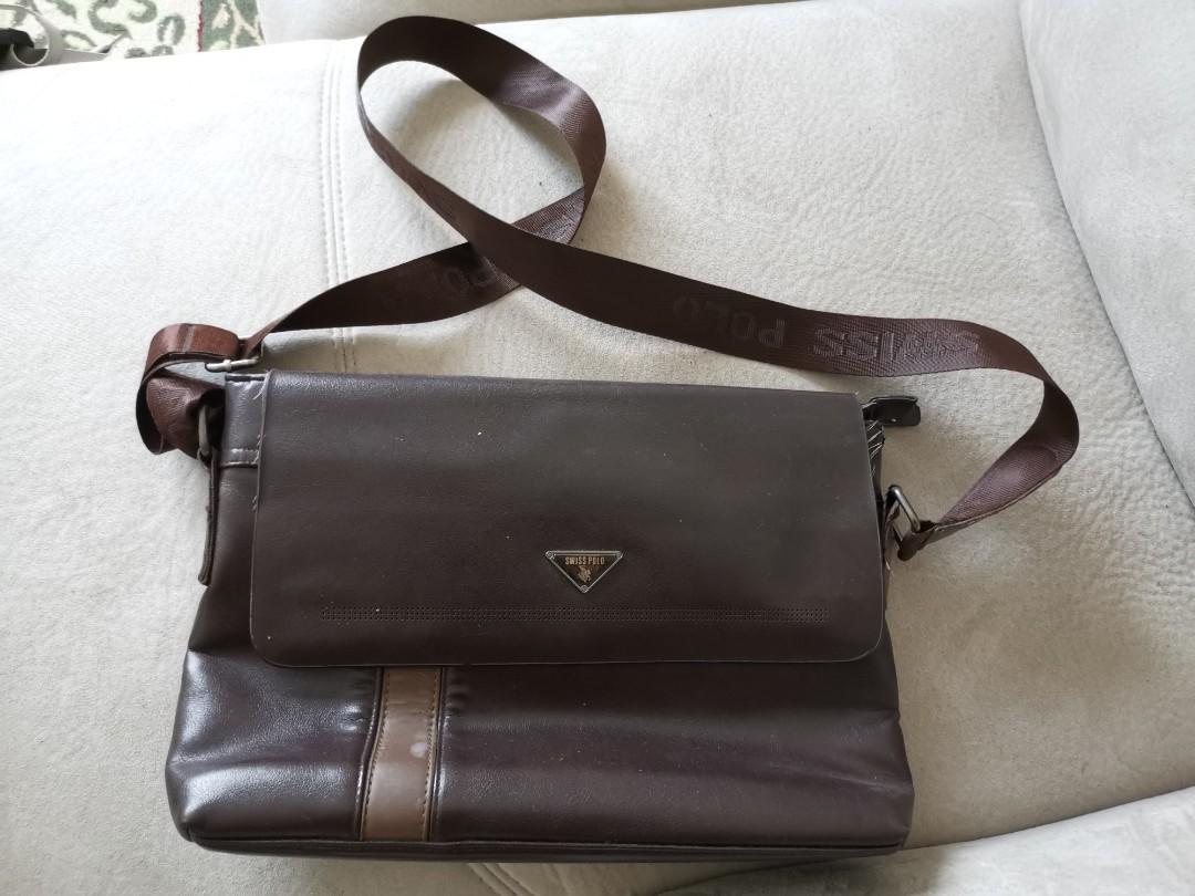 polo leather sling bag