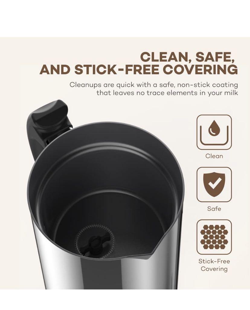 VAVA VAEB008 Milk Frother, Electric Steamer, Stainless Steel, Foam