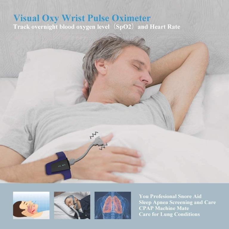 Viatom Wrist Pulse Oximeter, Sleep Oxygen Monitor Tracking Overnight