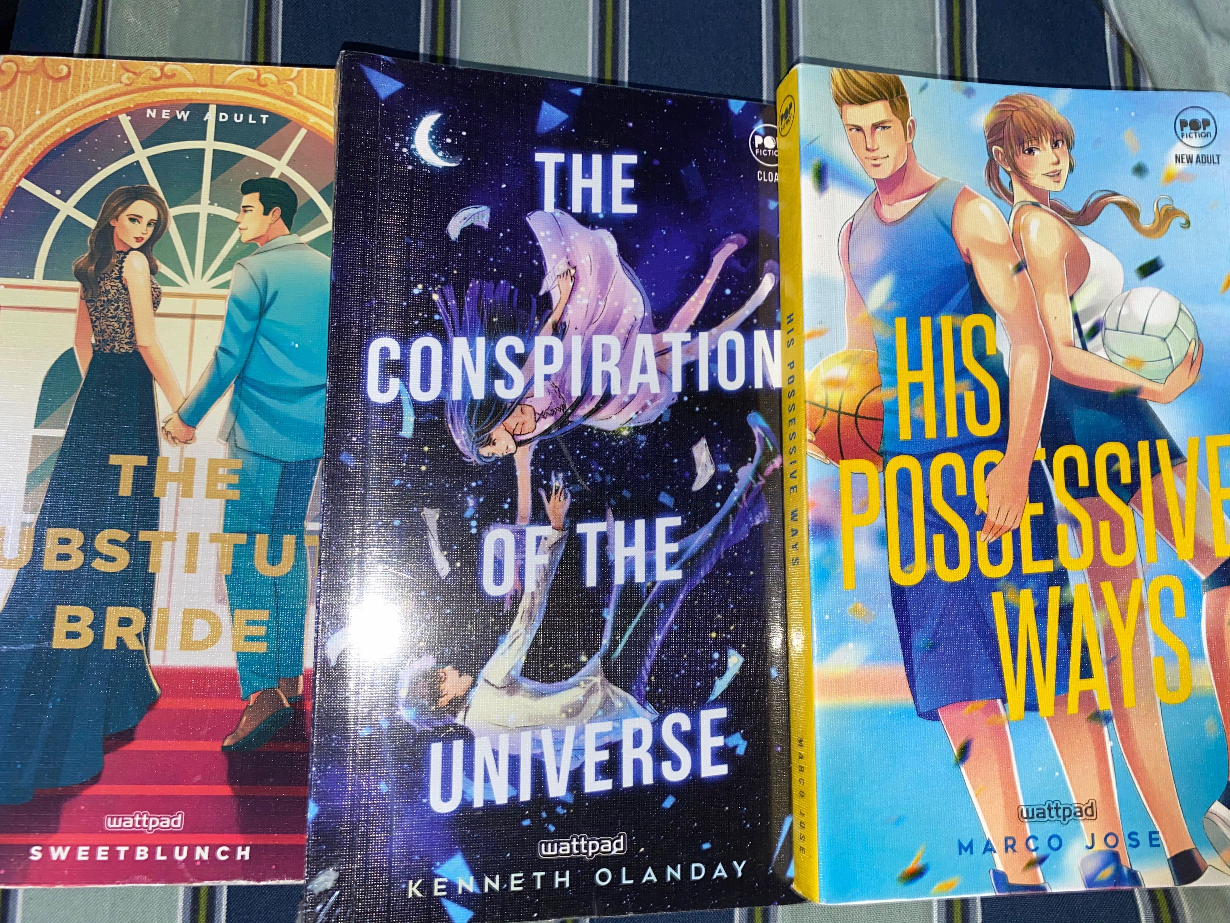 Wattpad LAST BOOKS AVAIL!! 3 for 240!! (Category: Storybooks) located in Binan City. Submitted by brlt_ay (Listing ID 1011937501, Image 1). Description: Conspiration of Universe - SEALED AND NEW The Substitute Bride - Used His Possessive Ways - Used.