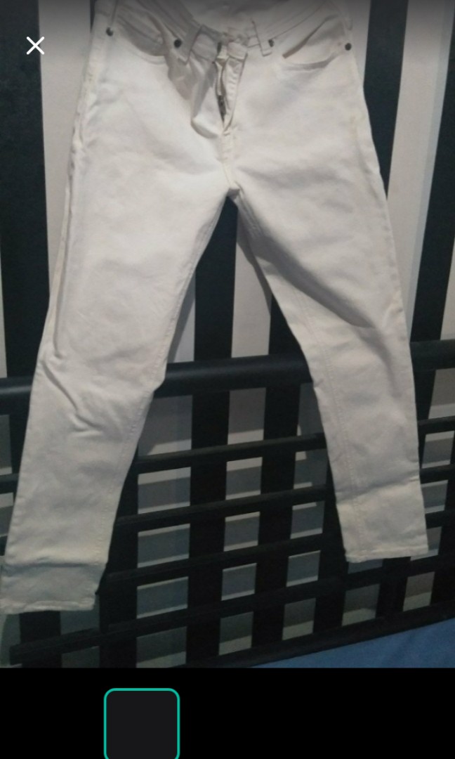 White jeans mnb, Fesyen Wanita, Pakaian 