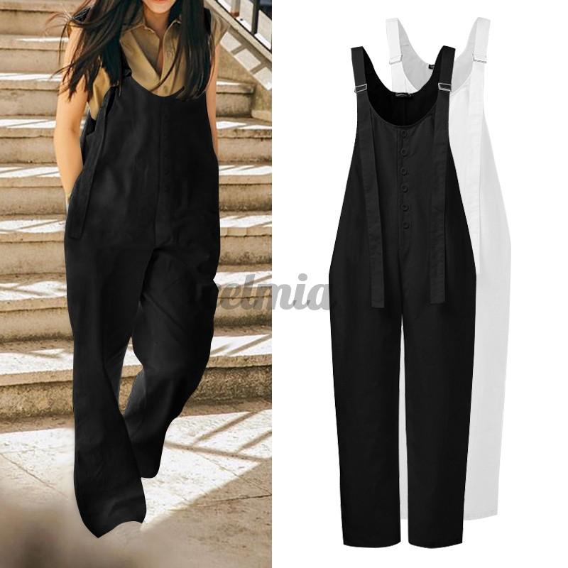 Women Loose Sleeveless Casual Jumpsuit