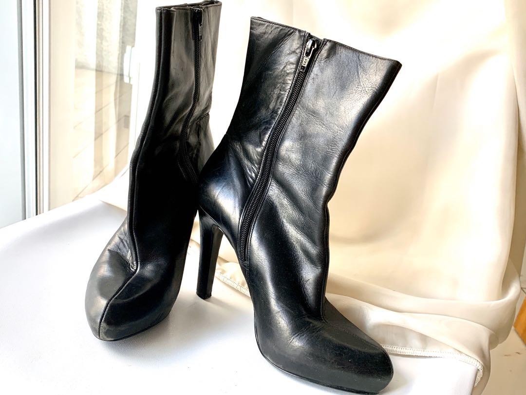 short leather boots on sale