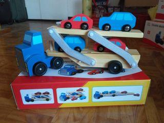 wooden toy-car carrier