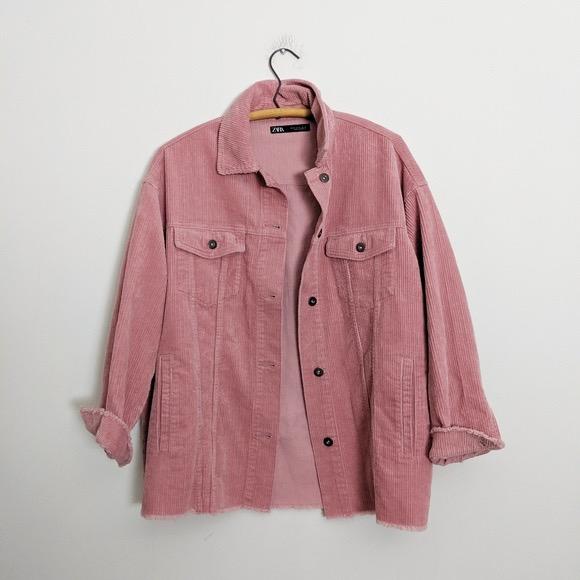 zara pink cord jacket