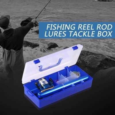 29 PCS Fishing Reel Fishing Rod Soft Worm Lure Fishing Lure Set Crank Hook  Fishing Baits Box
