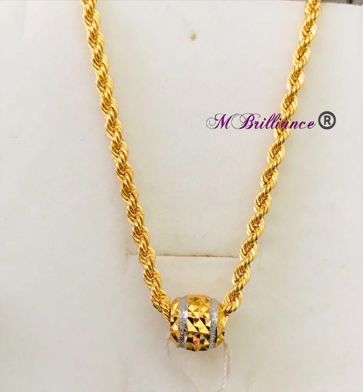 Gold rope chain outlet with pendant