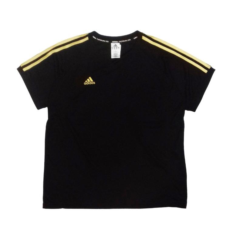 Adidas Black Gold Stripes Martial Arts Club Jersey T Shirt