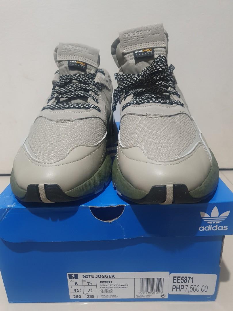 Adidas Nite Jogger Khaki Sesame US 8 Men Men s Fashion Footwear Sneakers on Carousell